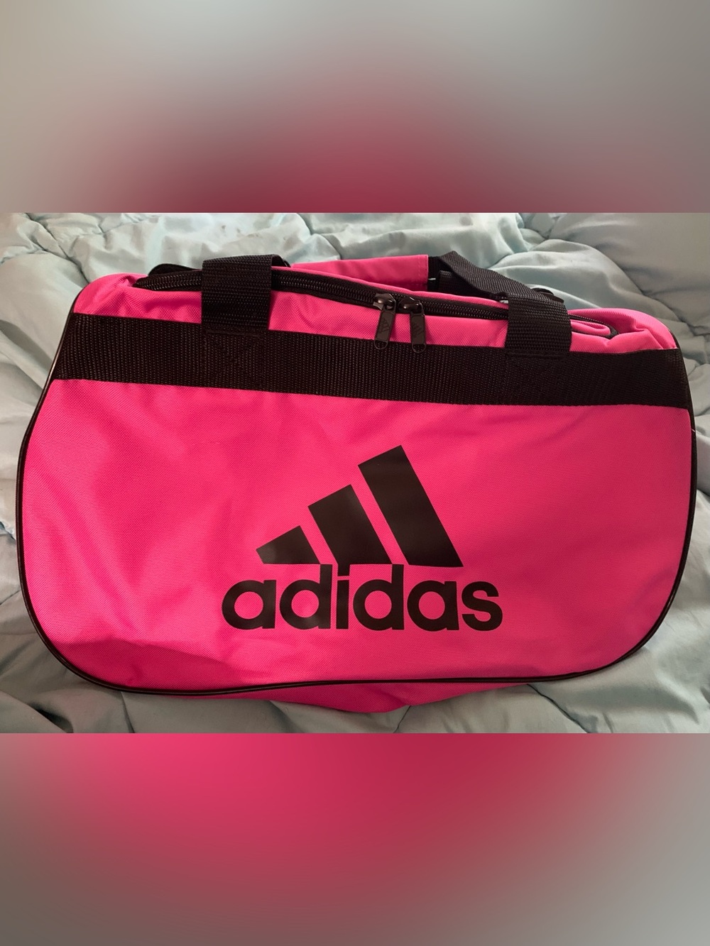 adidas Hot Pink Travel Duffel with Black Accents